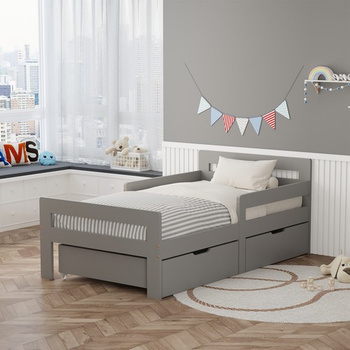 Wooden single bed - wooden, toddler