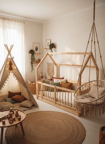 Kids house bed with - kids, gate