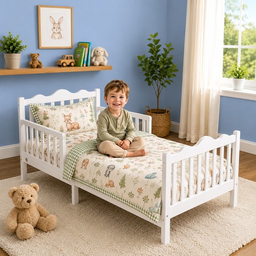 Toddler bed with safety rails - safety,