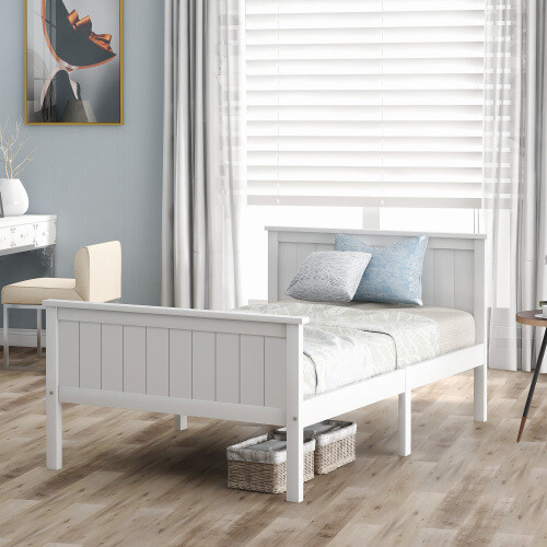 White wooden bed frame 3ft - frame,