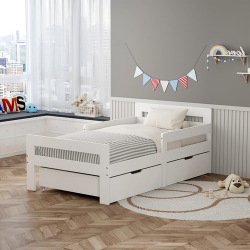Wooden single bed - single, kids