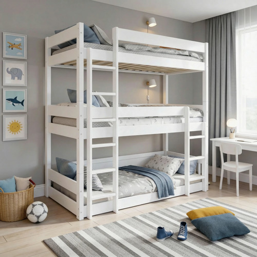 Triple bunk beds kids children - beds,