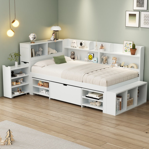 3ft single wooden storage - storage, bed