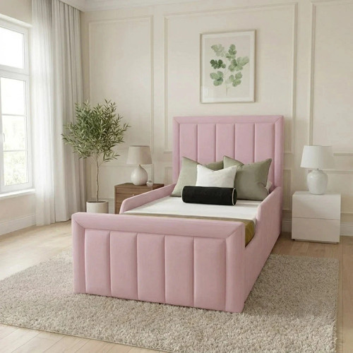 Panel upholstered kids bed - kids,