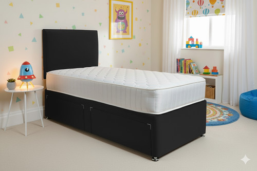 Plush single divan - single,