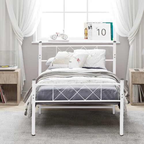 Strong single bed - bed, metal