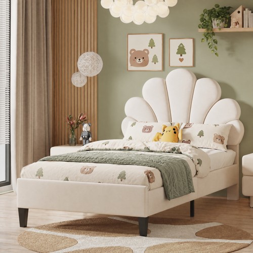 3ft single bed frame beige - 3ft,