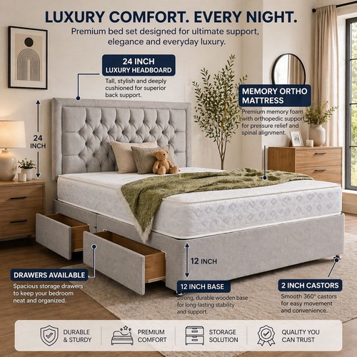 Plush divan bed set - plush,