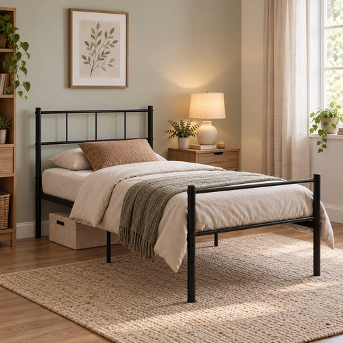 Single bed frame 3ft black - single,
