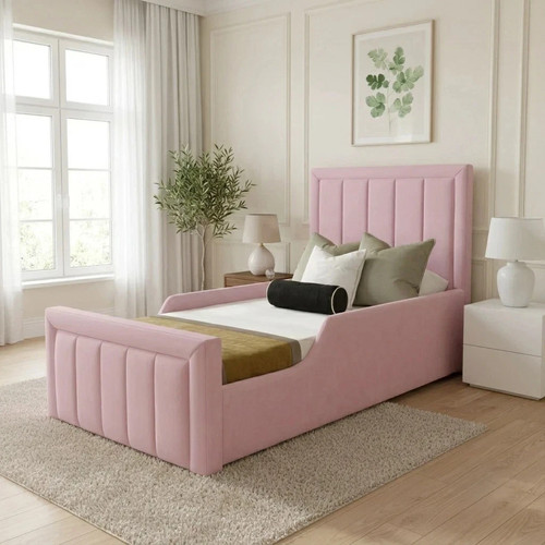 Panel upholstered kids - upholstered, bed