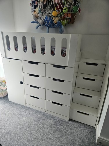 White wood kids bed frame - bed,